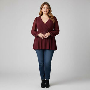 Torrid 0X zinfandel surplice ity babydoll top size large or 0X holiday